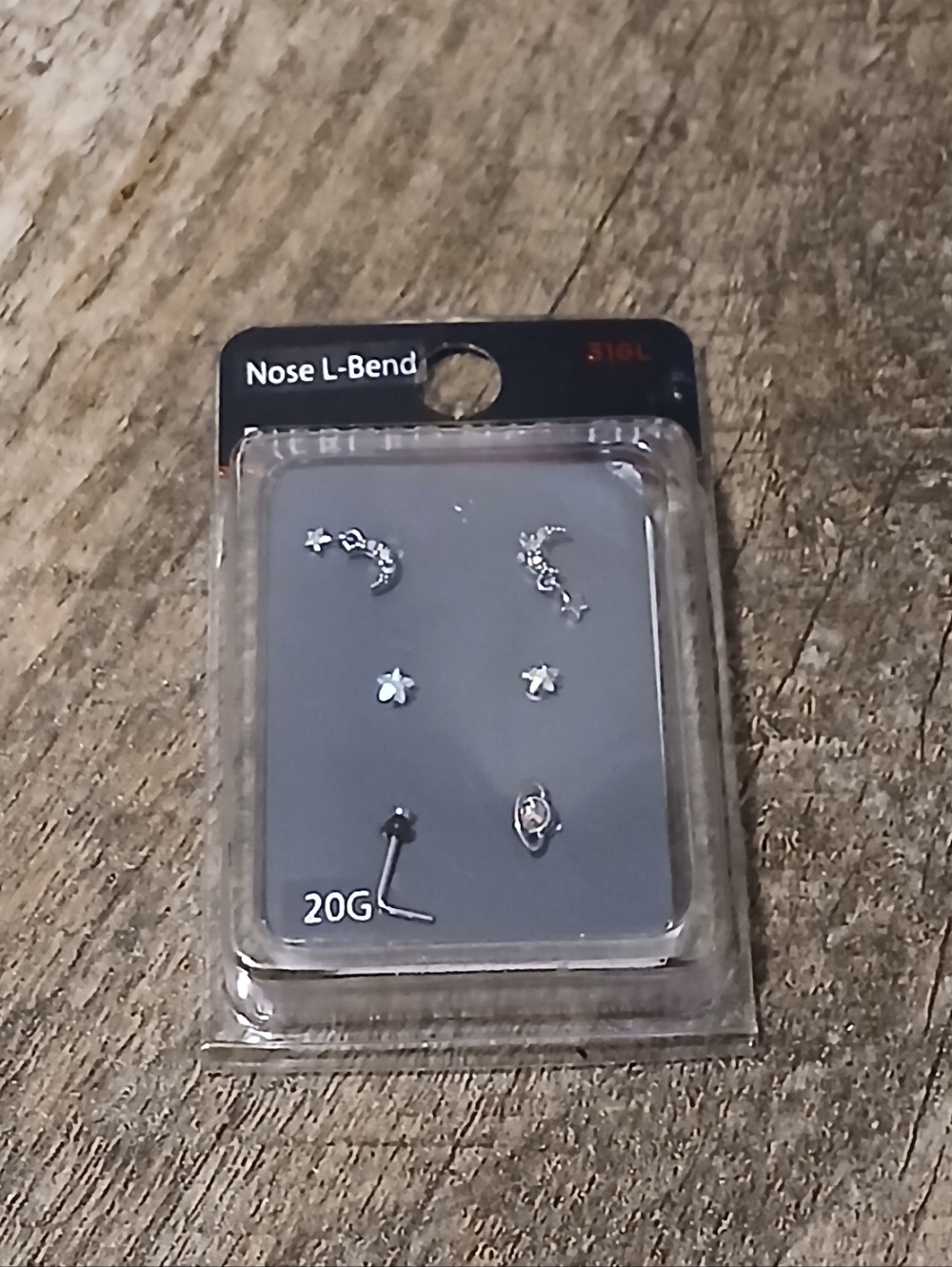 Nose L-Bend 20G Mixed Silver Nose Studs